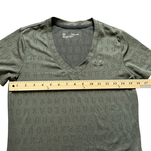 Under Armour Velocity Wordmark loose fit Short Sleeve Tee dark green - Picture 3 of 4